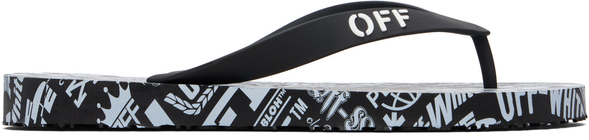 Off-White Black & White Off Stamp Flip-Flops