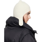 MM6 Maison Margiela Off-White Ribbed Aviator Beanie