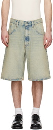 Sunflower Blue & Yellow Super Wide Denim Shorts