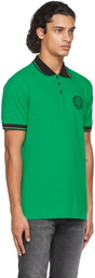 Versace Jeans Couture Green V-Emblem Motif Polo