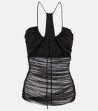 Christopher Esber Cutout silk tulle halterneck top