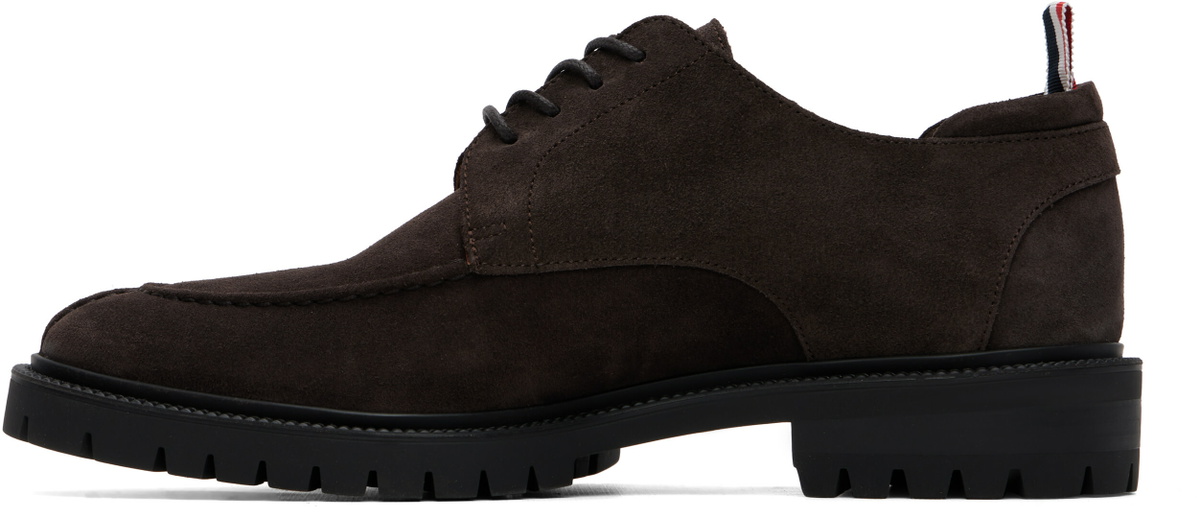 Thom Browne Brown Calf Suede Commando Sole Derbys