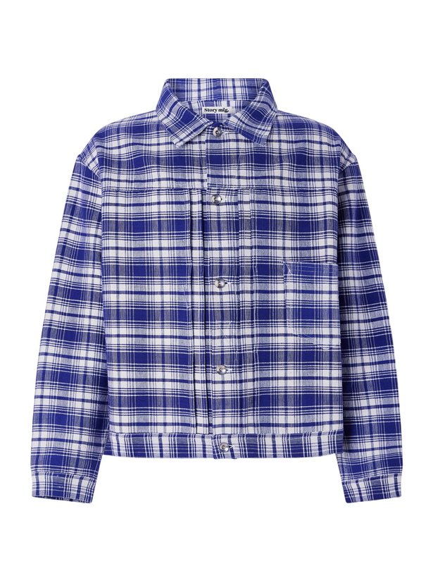 Photo: Story mfg. - Friday Checked Cotton Jacket - Blue