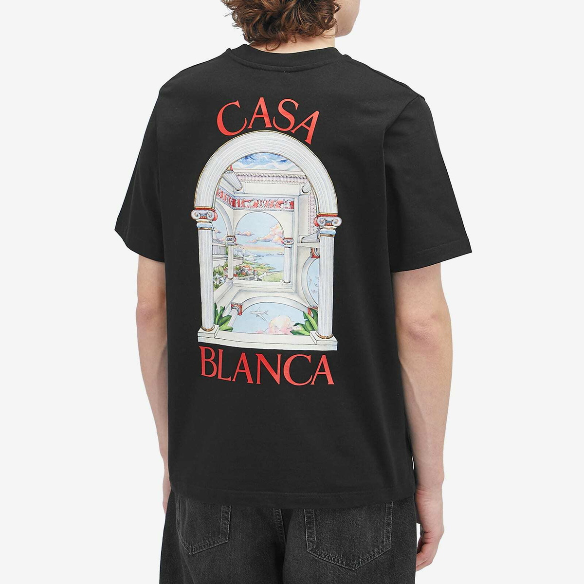 [CASABLANCA]「Le Passage」T シャツ Casablanca Men's Le Passage T-Shirt in Black Casablanca
