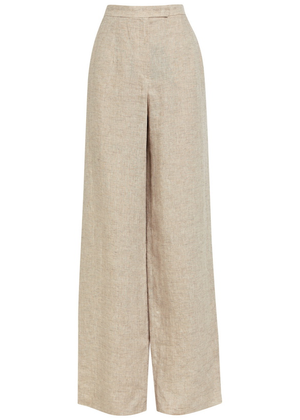 Photo: Emporio Armani Wide-leg Linen-blend Trousers Beige