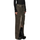 Rick Owens Gray Tower Sliced Denim Maxi Skirt