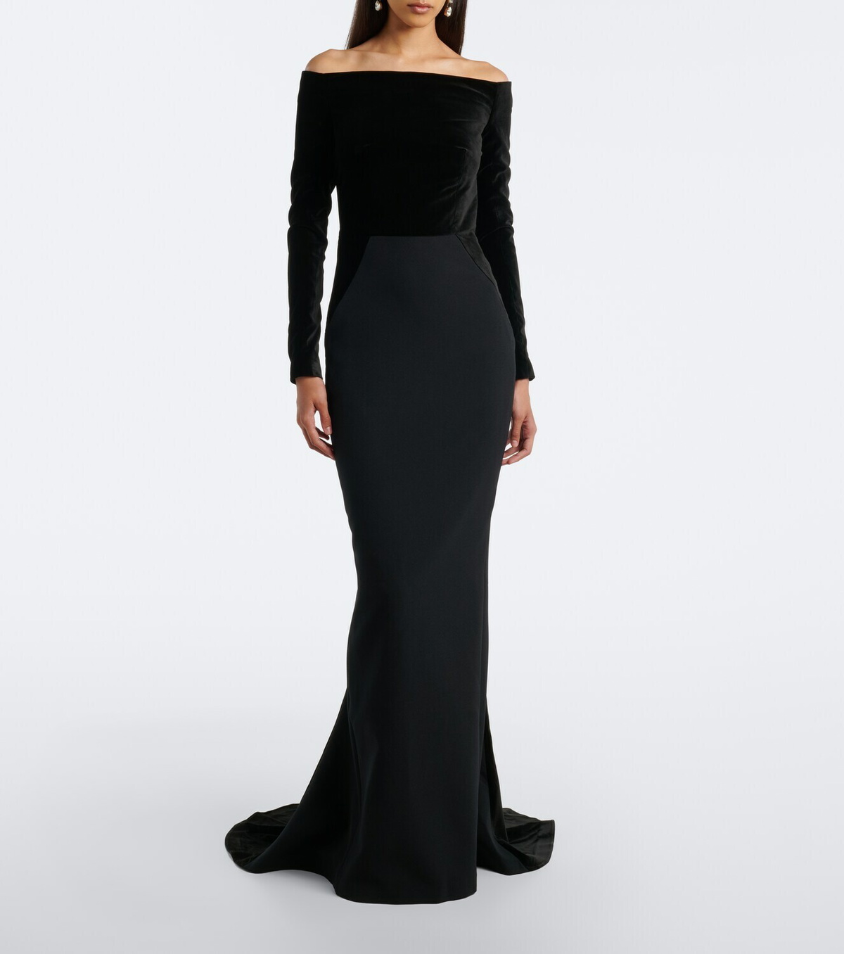 Safiyaa Pazienza crêpe and velvet gown