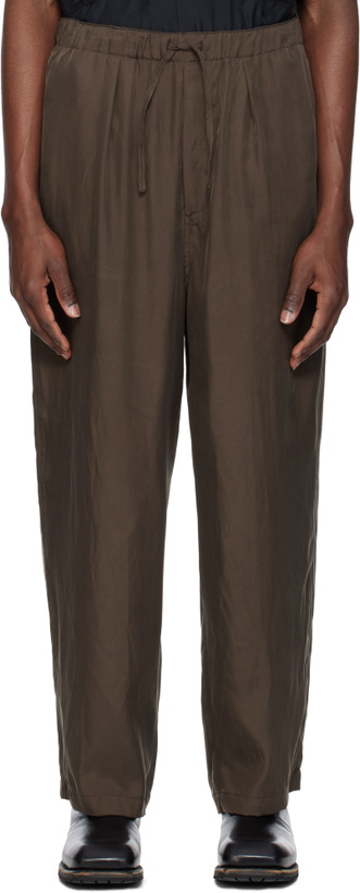 Photo: YOKE Brown Chambray Easy Trousers