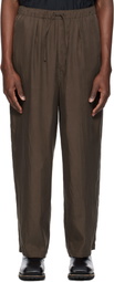 YOKE Brown Chambray Easy Trousers