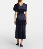 Victoria Beckham Bela gathered satin midi dress