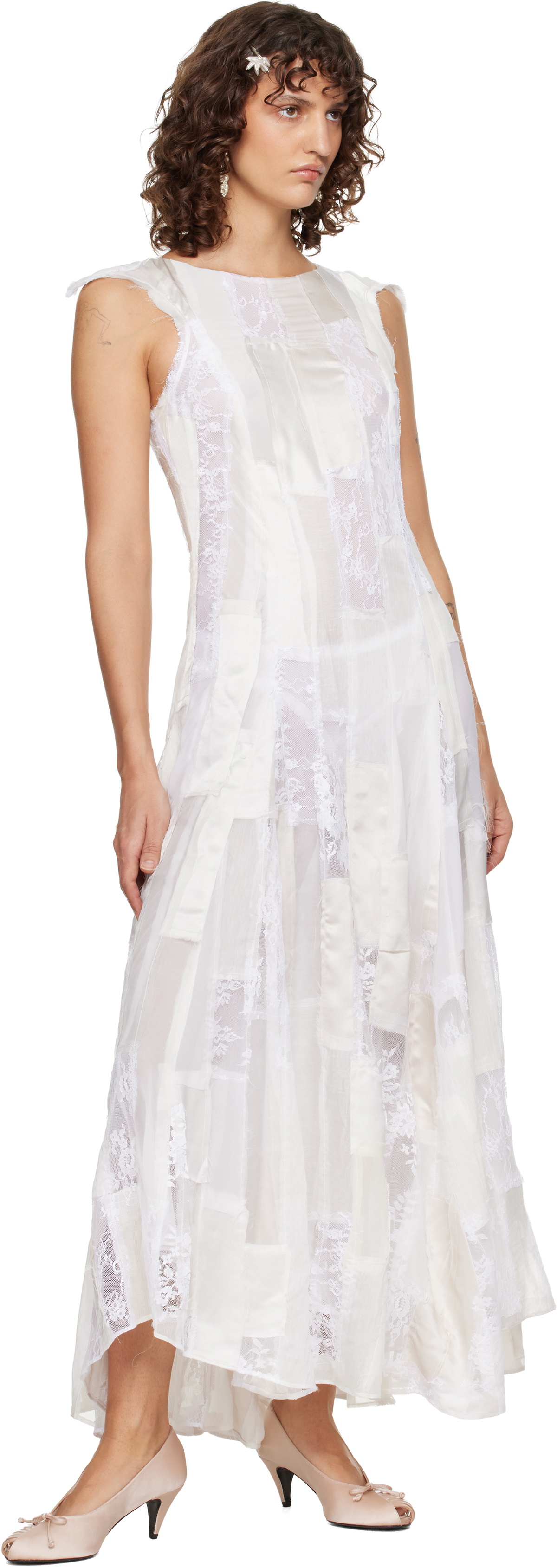 Collina Strada White Deadstock Primrose Maxi Dress