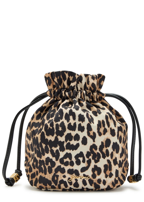 Photo: Ganni Leopard-print Nylon Pouch - Brown - One Size
