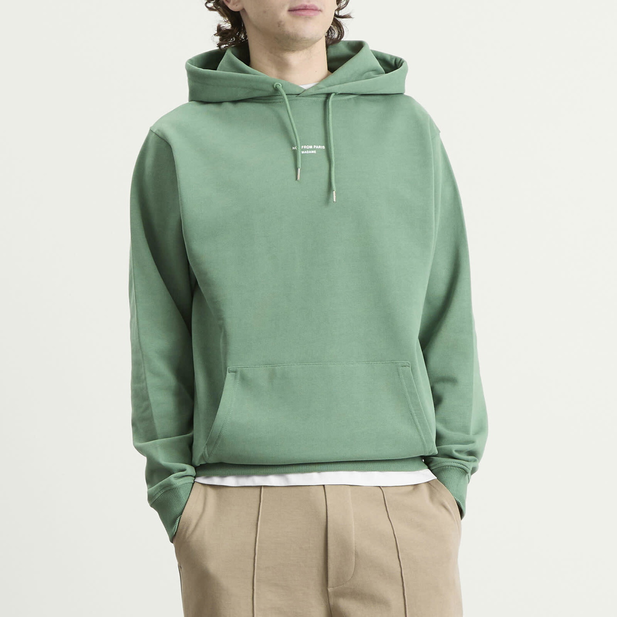Drôle de Monsieur Men's Drole De Monsieur Classic Slogan Hoodie in Water Green