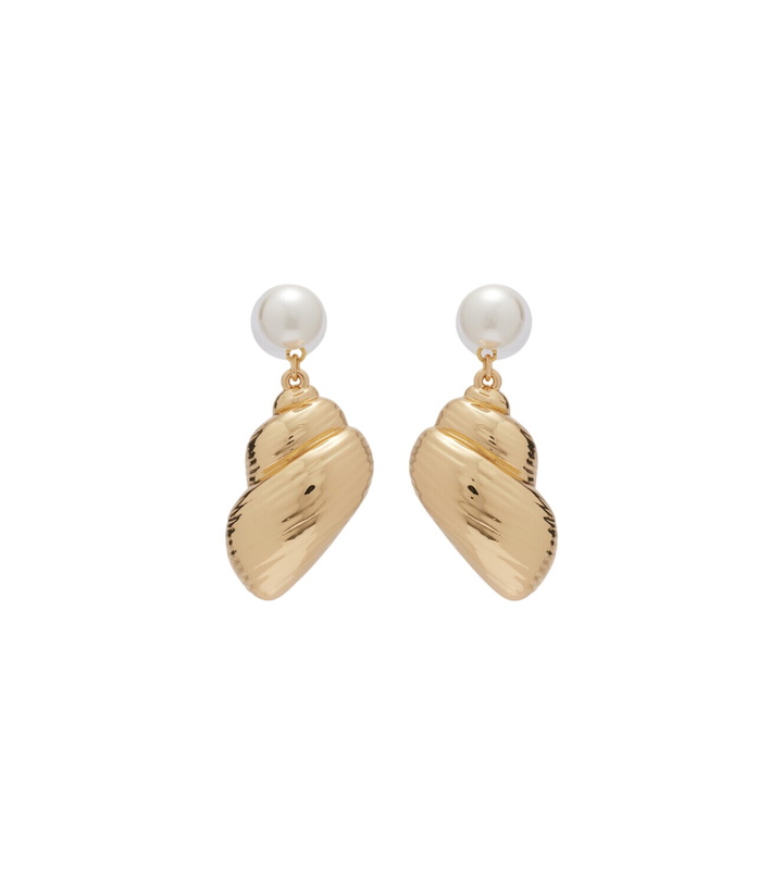 Photo: Self-Portrait Faux pearl-embellished drop earrings