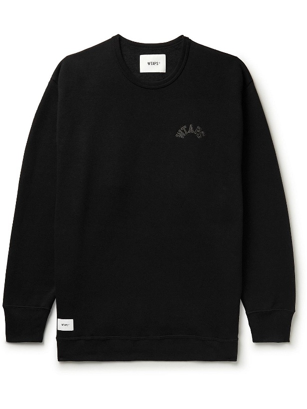 Photo: WTAPS - Logo-Embroidered Cotton-Blend Jersey Sweatshirt - Black
