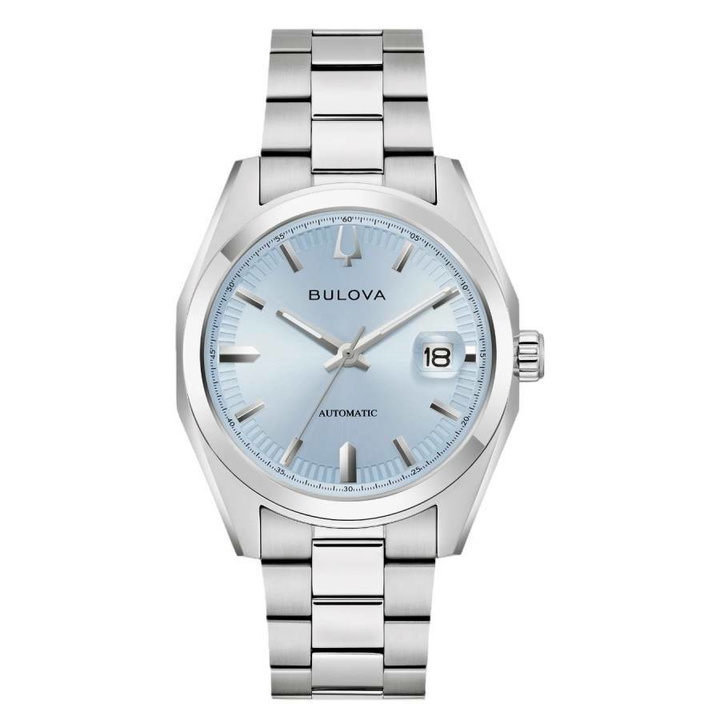 Photo: Bulova Surveyor Automatic Light Blue Dial Mens Watch 96B469