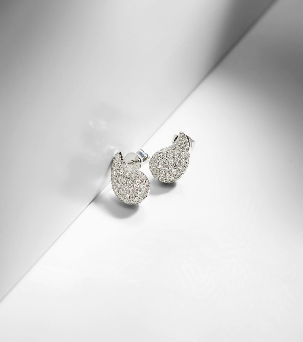 Roxanne First Happy Tears 14kt white gold stud earrings with diamonds