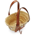 Loewe Beige and Tan Small Raffia Basket Stones Tote
