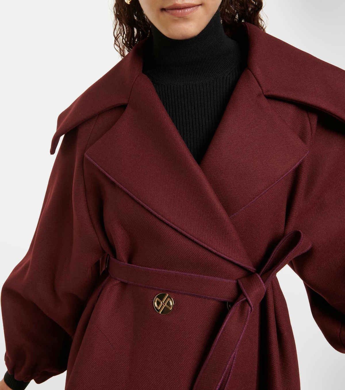 Patou Belted double-breasted wool-blend coat