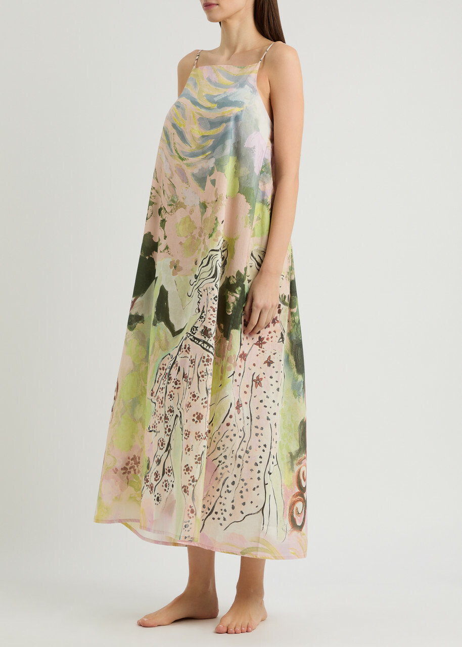 Desmond & Dempsey Dreamland Printed Cotton Nightdress Multicoloured