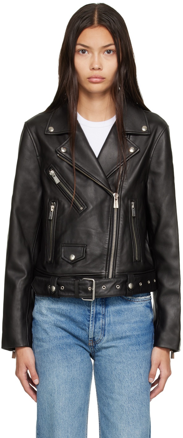 ANINE BING Black Benjamin Moto Leather Jacket ANINE BING