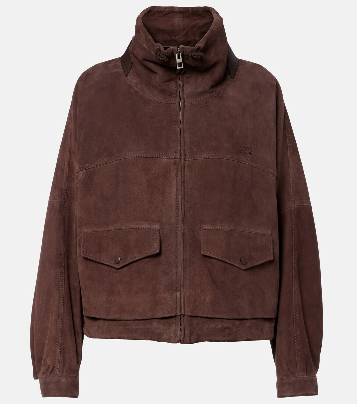 Loewe Leather-trimmed suede jacket