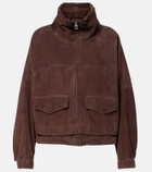 Loewe Leather-trimmed suede jacket