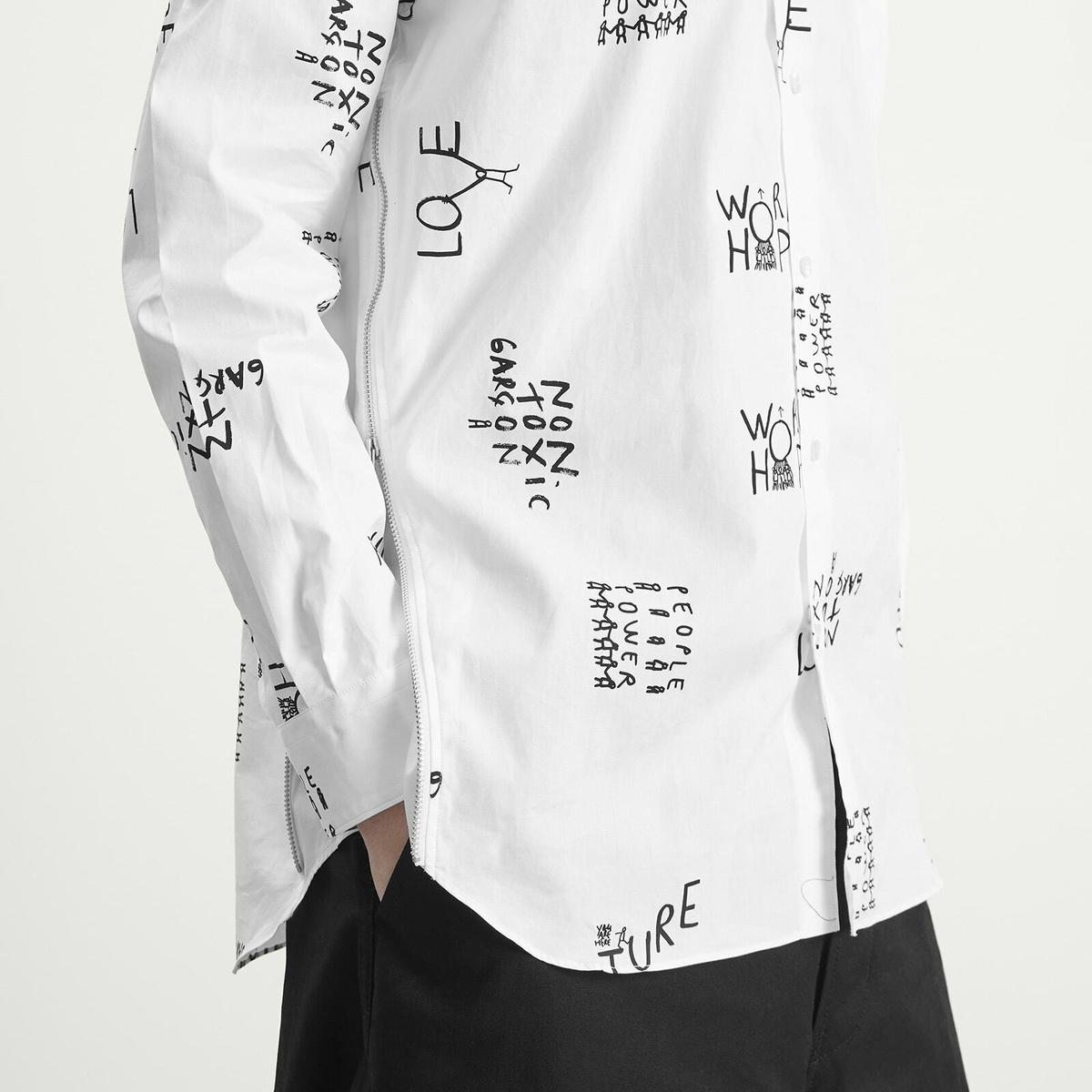 Comme des Garçons SHIRT Men's Printed Poplin Shirt in White