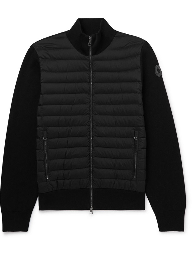 Photo: Moncler - Panelled Quilted Shell and Cotton-Blend Down Jacket - Black