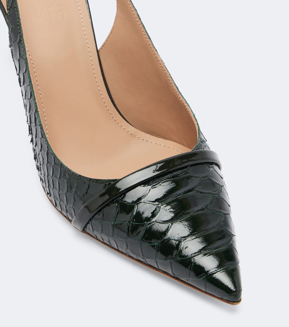 Malone Souliers Schiffer patent leather slingback pumps
