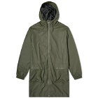 Rains Men's Long Cargo Jacket in Green