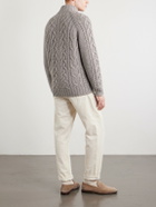 Brunello Cucinelli - Cable-Knit Cashmere Zip-Up Sweater - Gray