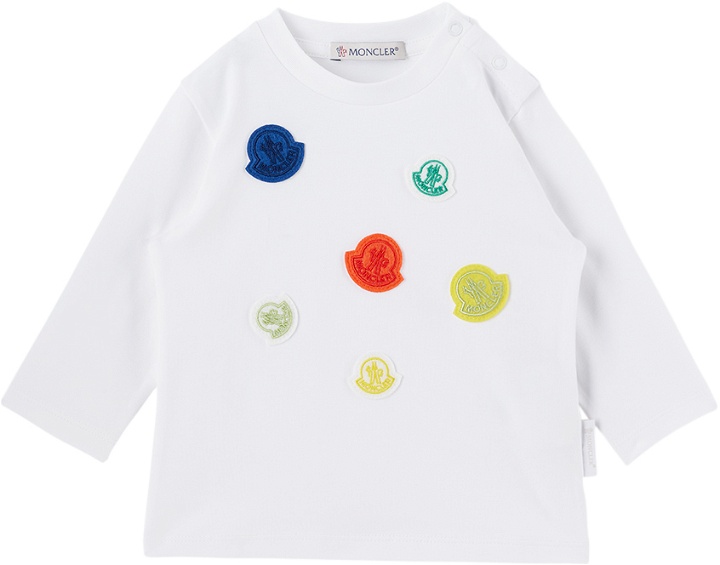 Photo: Moncler Enfant Baby White Patches Long Sleeve T-Shirt