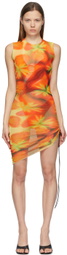 Louisa Ballou Yellow & Orange Heatwave Ruched Dress