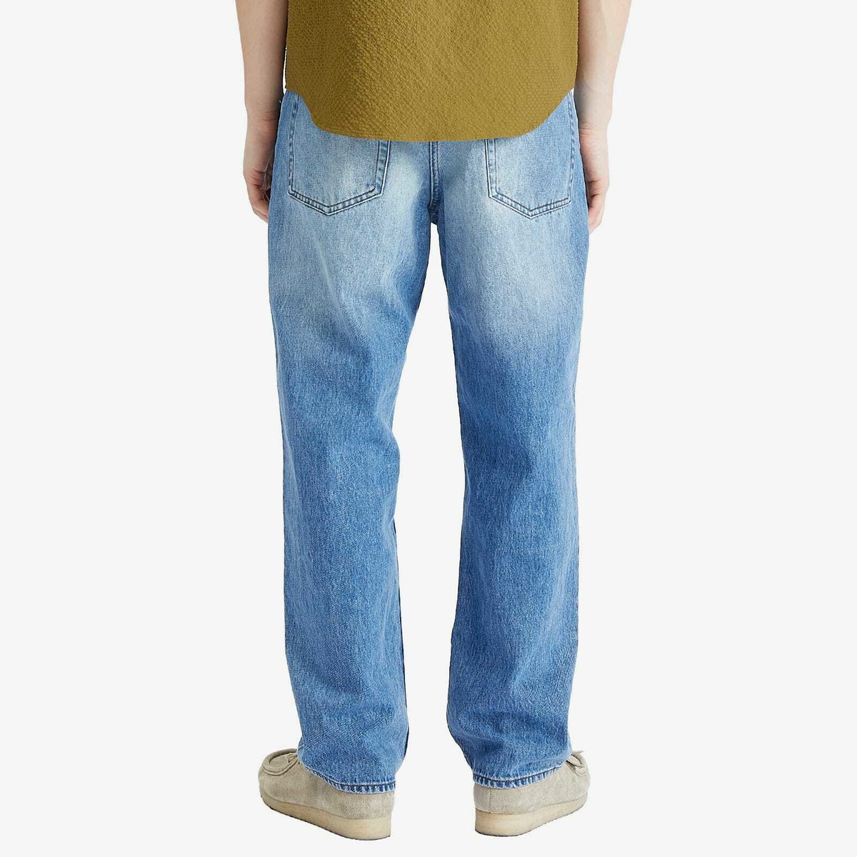 Paul Smith Men's Relaxed Fit Embroidered Stripe Denim Jeans in Blue