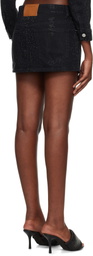 Alexander Wang Black Allover Tonal Hotfix Denim Miniskirt
