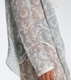 Acne Studios Caped paisley silk crêpe blouse