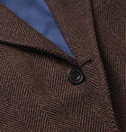 Rubinacci - Herringbone Virgin Wool and Cashmere-Blend Overcoat - Brown