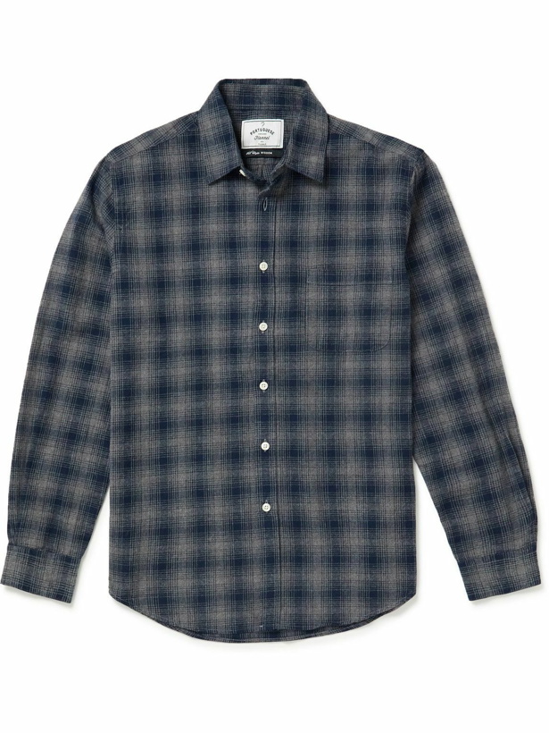 Photo: Portuguese Flannel - Trinity Checked Cotton-Flannel Shirt - Blue