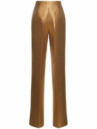 ALBERTA FERRETTI High Rise Mikado Silk Blend Wide Pants