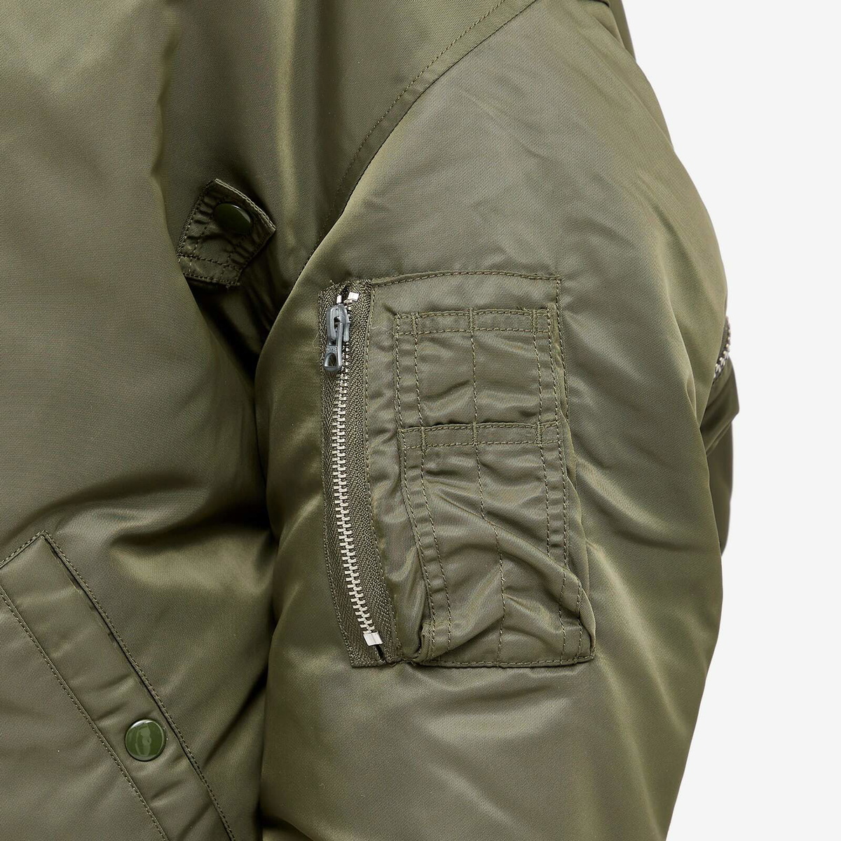 R13 Women s Zip Out Down Bomber Jacket in Olive R13