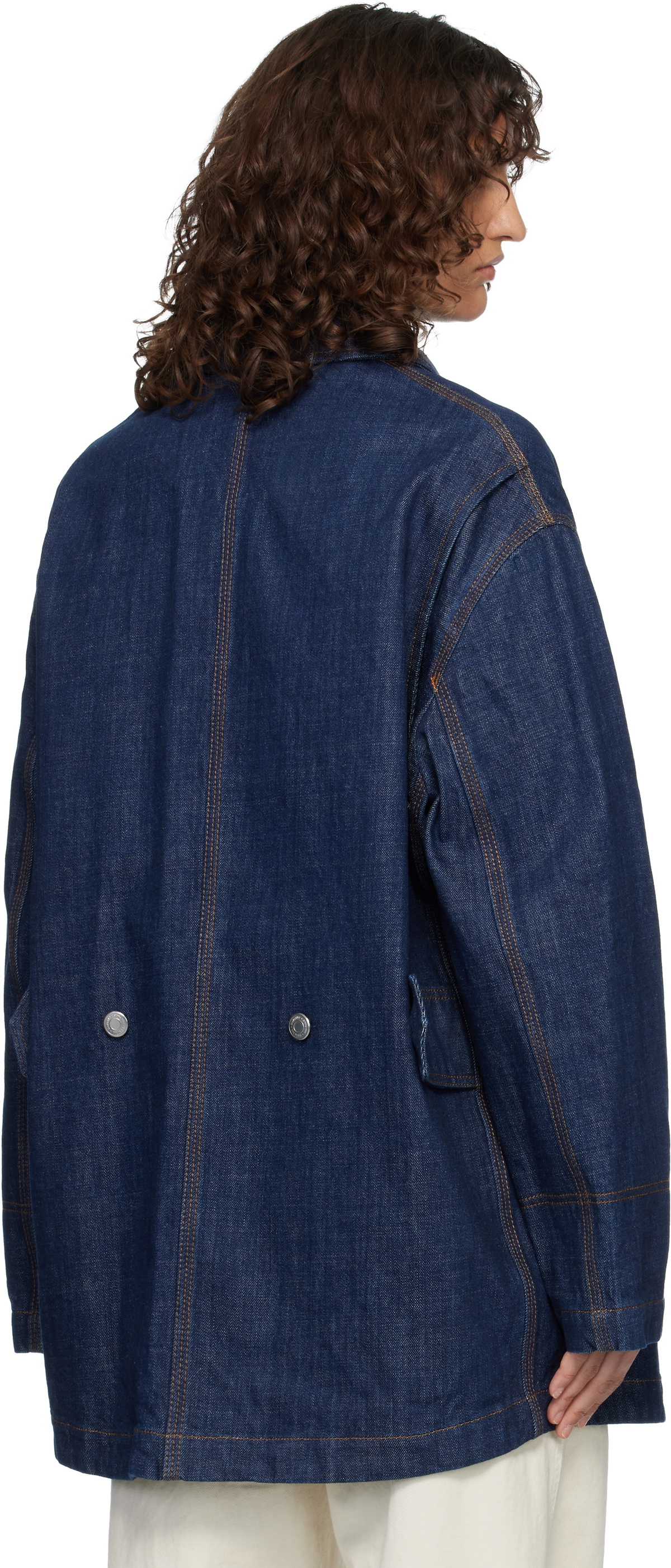 AMI Paris Indigo Cotton 'Ami Paris Heritage' Label Worker Jacket