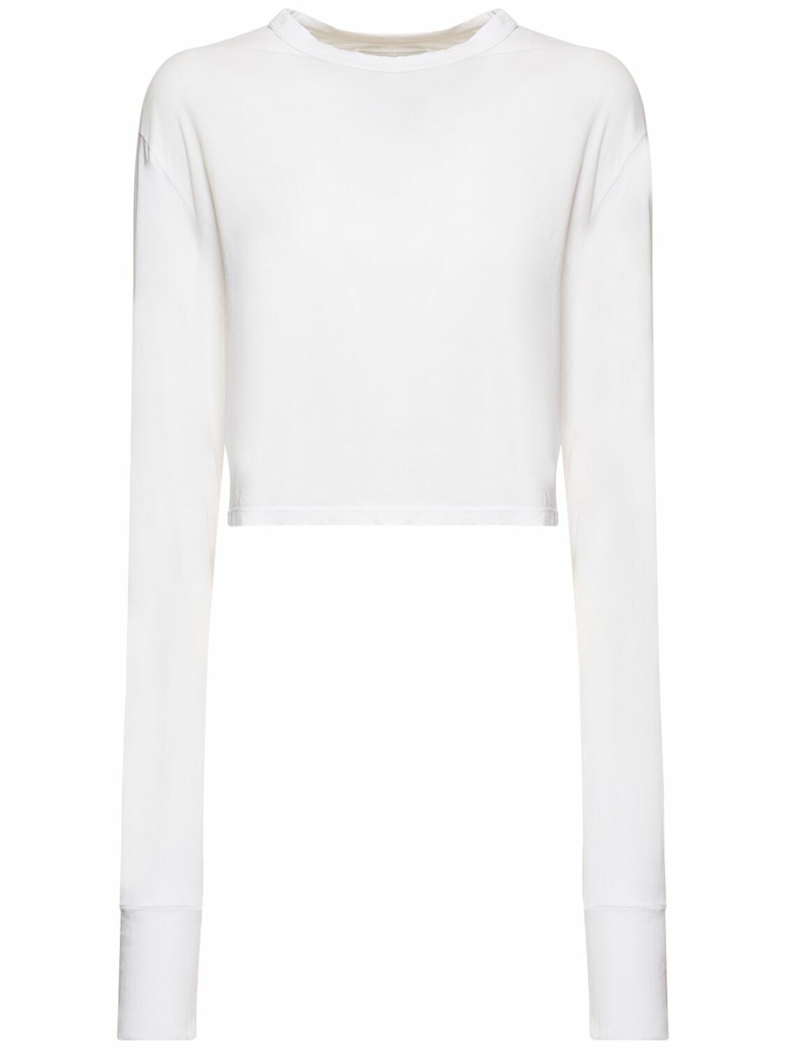 LES TIEN - Crop Cotton Long Sleeve T-shirt