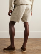 Loro Piana - Honiara Straight-Leg Pleated Linen Bermuda Shorts - Neutrals