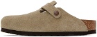 Birkenstock Taupe Boston Soft Footbed Loafers