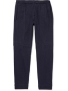 ERMENEGILDO ZEGNA - Tapered Cotton and Silk-Blend Sweatpants - Blue - IT 48