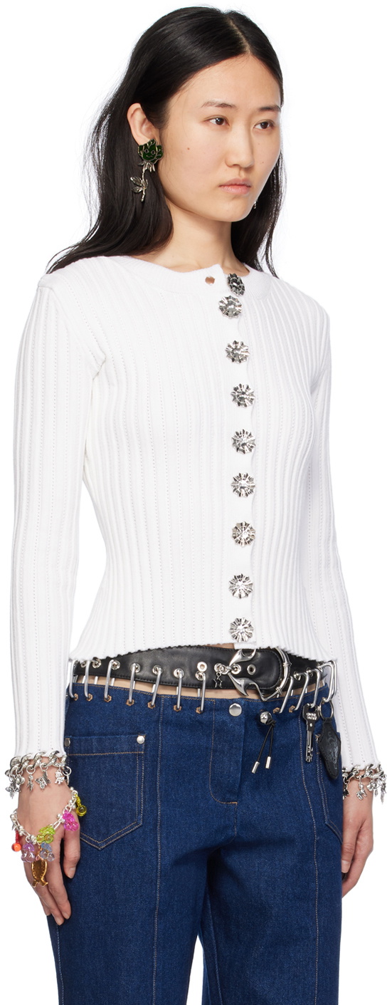 Chopova Lowena White Daffy Cardigan Chopova Lowena