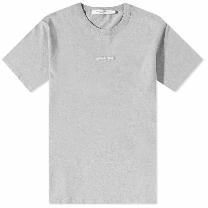 Photo: Maison Kitsuné Men's Embroidered Relaxed T-Shirt in Grey Melange