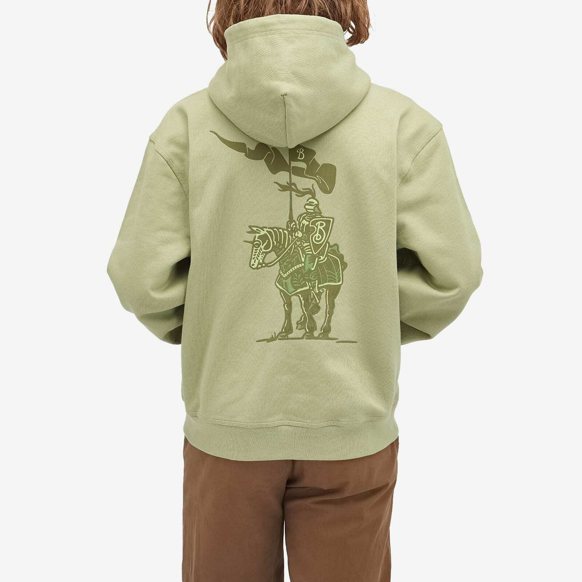 【送料&関税込】Burberry Forister Knitted Hoodie Burberry Men's Flagpole Knit Logo Hoodie in Artichoke Burberry