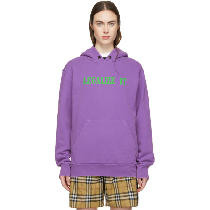 Photo: Palm Angels Purple Legalize It Hoodie